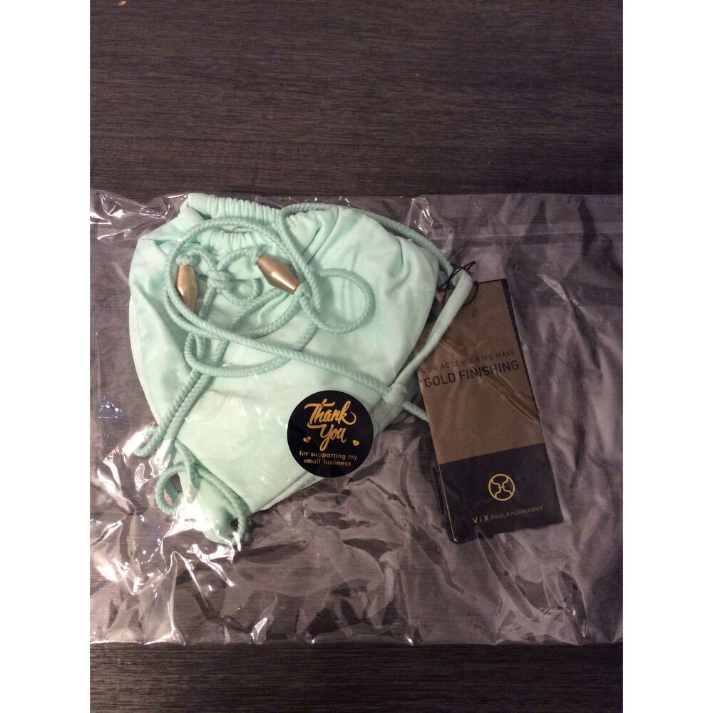 VIX Paula Hermanny Bikini Top New Solid Back Ballon Mint Large